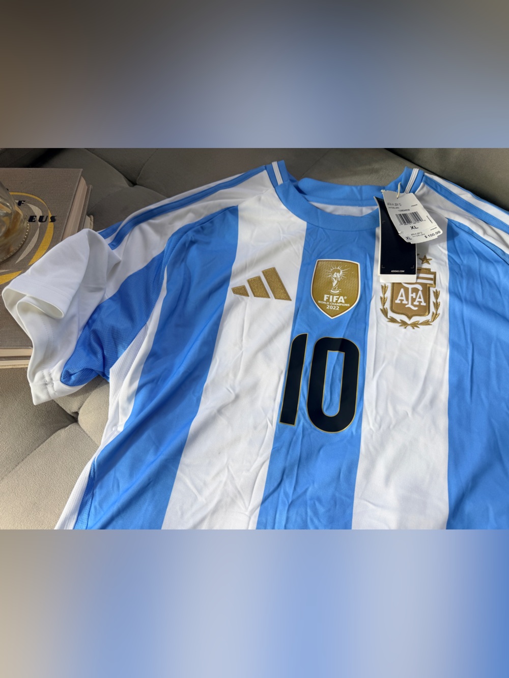 NEW MESSI Argentina 2024 ADIDAS JERSEY Home Football Soccer #10 100%AUTHENTIC - Picture 2 of 11